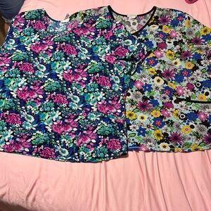 Floral Kids Tops - Blue and Pink